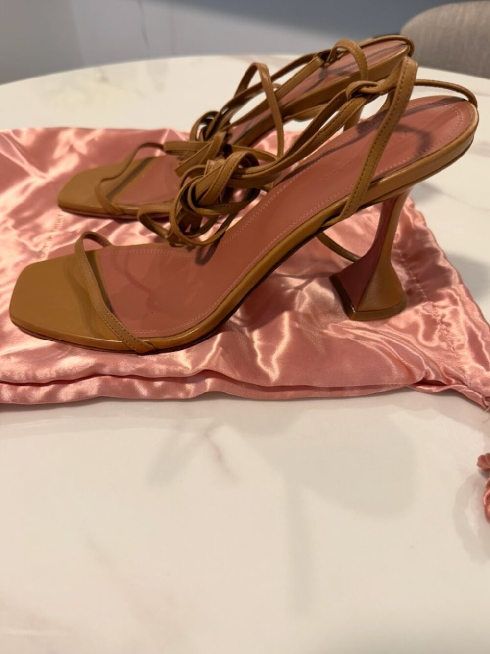 Amina Muaddi Vita Leather Gladiator Sandals
